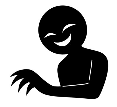 悪人イメージの人影のシルエット素材