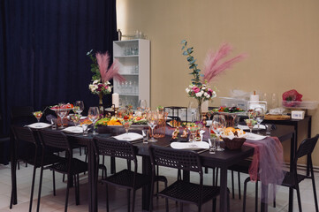 Delicacies and snacks at the buffet or banquet. Catering.
