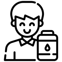 Obraz premium DONOR line icon,linear,outline,graphic,illustration