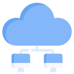 CLOUD COMPUTING flat icon,linear,outline,graphic,illustration