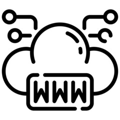 WWW line icon,linear,outline,graphic,illustration