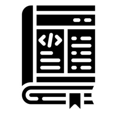 CODING BOOK glyph icon,linear,outline,graphic,illustration
