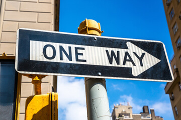One way sign in New York