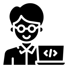 PROGRAMMER glyph icon,linear,outline,graphic,illustration