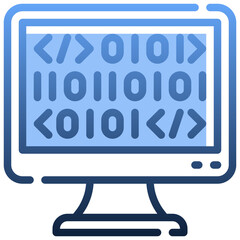 BINARY CODE Gradient icon,linear,outline,graphic,illustration