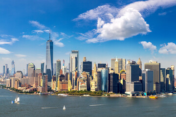 Fototapeta na wymiar Aerial view of Manhattan in New York