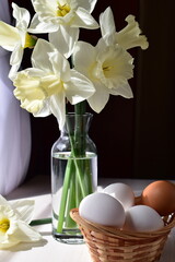 easter still life with daffodils