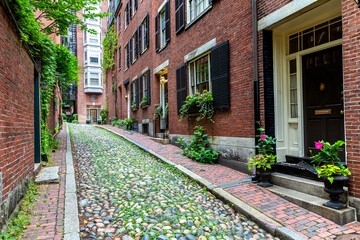 Historic Acorn Street in Boston