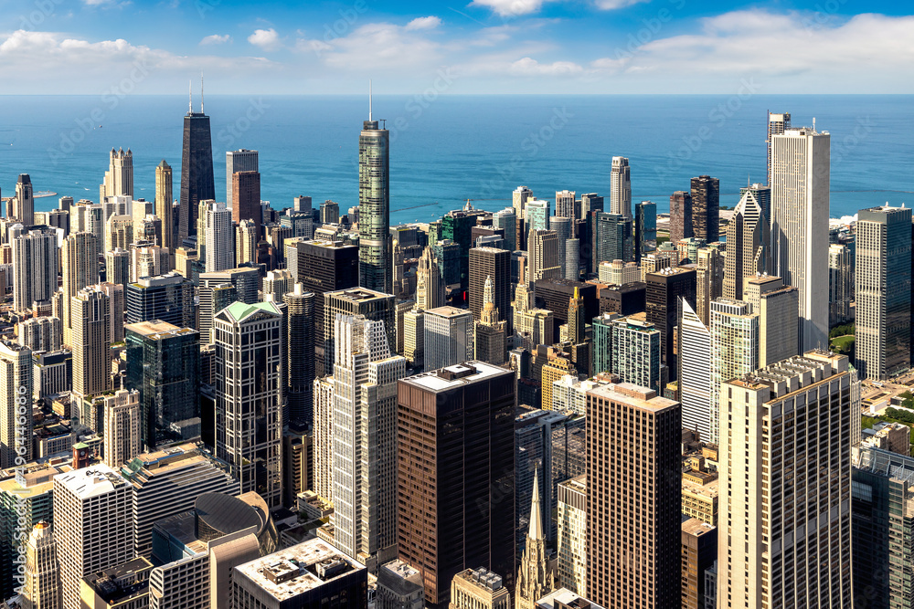 Canvas Prints aerial view of chicago