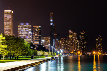 Fototapeta na wymiar Chicago at night, Illinois