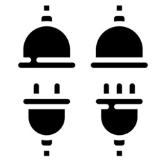 PLUG glyph icon,linear,outline,graphic,illustration