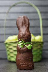Delicious Easter chocolate bunny, eggs and sweets