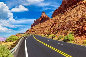 Scenic road through red cliffs © Sergii Figurnyi