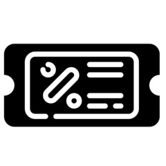 VOUCHER glyph icon,linear,outline,graphic,illustration