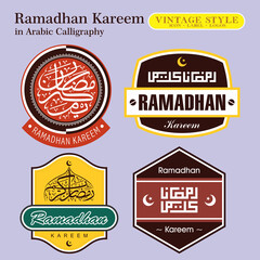 Ramadhan Kareem arabic calligraphy vector vintage style