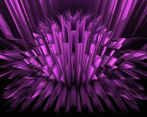 pattern and design based on exploding pink sphere on a black background 3D illustration