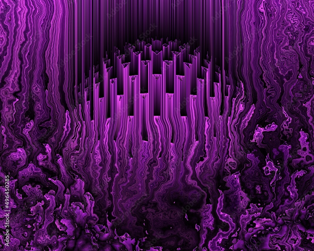 Poster pattern and design based on exploding pink sphere on a black background 3d illustration
