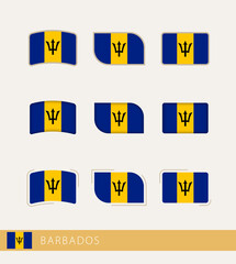 Vector flags of Barbados, collection of Barbados flags.