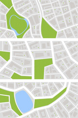 City map. Town streets with park and river. Downtown gps navigation plan, abstract transportation urban. Vector maptown small road pattern texture