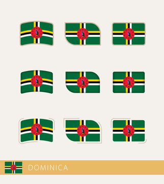 Vector flags of Dominica, collection of Dominica flags.
