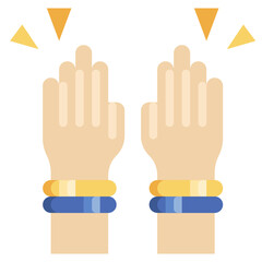 GLOW WRISTBAND flat icon,linear,outline,graphic,illustration