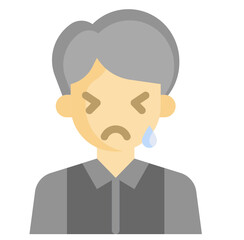 SAD flat icon,linear,outline,graphic,illustration