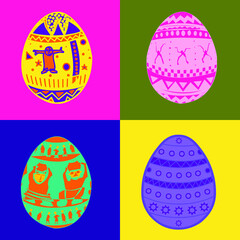 Fototapeta premium set of easter eggs illustration
