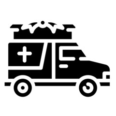 HEARSE glyph icon,linear,outline,graphic,illustration
