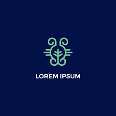 Line art leaf logo design inspiration