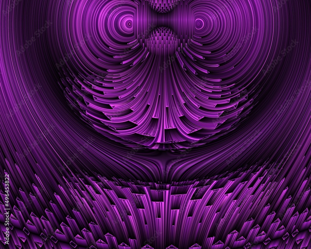 Poster pattern and design based on exploding pink sphere on a black background 3d illustration