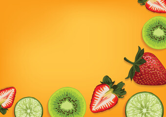 fresh fruit and vegetable background vector