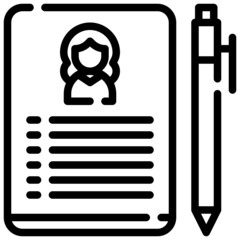 RESUME line icon,linear,outline,graphic,illustration