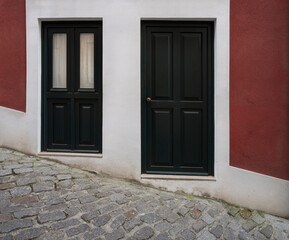 Obraz na płótnie Canvas houses on the uphill street of Porto, Portugal