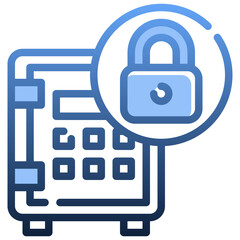 SAFE BOX Gradient icon,linear,outline,graphic,illustration