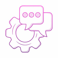 Obraz premium Support help desk illustration with hand drawn outline doodle style