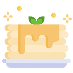 PANCAKE flat icon,linear,outline,graphic,illustration