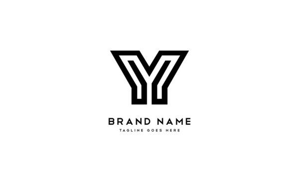 Y initial letter logo design lining
