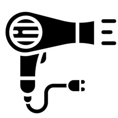 HAIR DRYER glyph icon,linear,outline,graphic,illustration