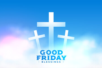 good friday crosses on sky clouds background