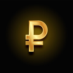 Obraz premium russian ruble symbol in golden