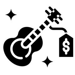 GUITAR glyph icon,linear,outline,graphic,illustration