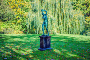 Bronze sculpture Danaide Aarhus by Johannes C. Bjerg in the park near Citadel Kastellet....