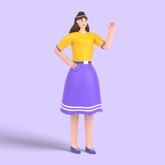 3d female character showing nice gesture pose