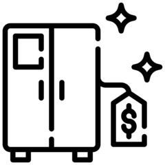 REFRIGERATOR line icon,linear,outline,graphic,illustration