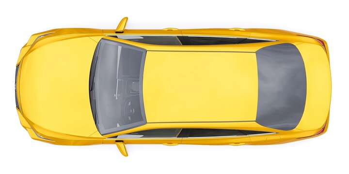 Paris, France. January 30, 2022: Toyota Avalon 2020. Yellow large business sedan for work and family. 3D illustration