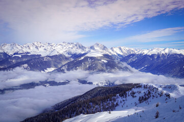 snow covered mountains