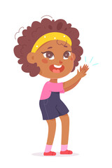 Applause action of cute kid, happy girl clapping, child applauding to show admiration