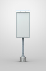 3D Rendering illustration for billboard mockup. Single billboard and potrait orientation.