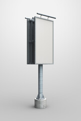 3D Rendering illustration for billboard mockup. Single billboard and potrait orientation.
