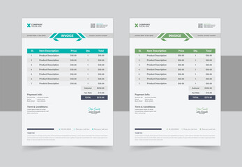 Business invoice form template. Invoice minimal design template